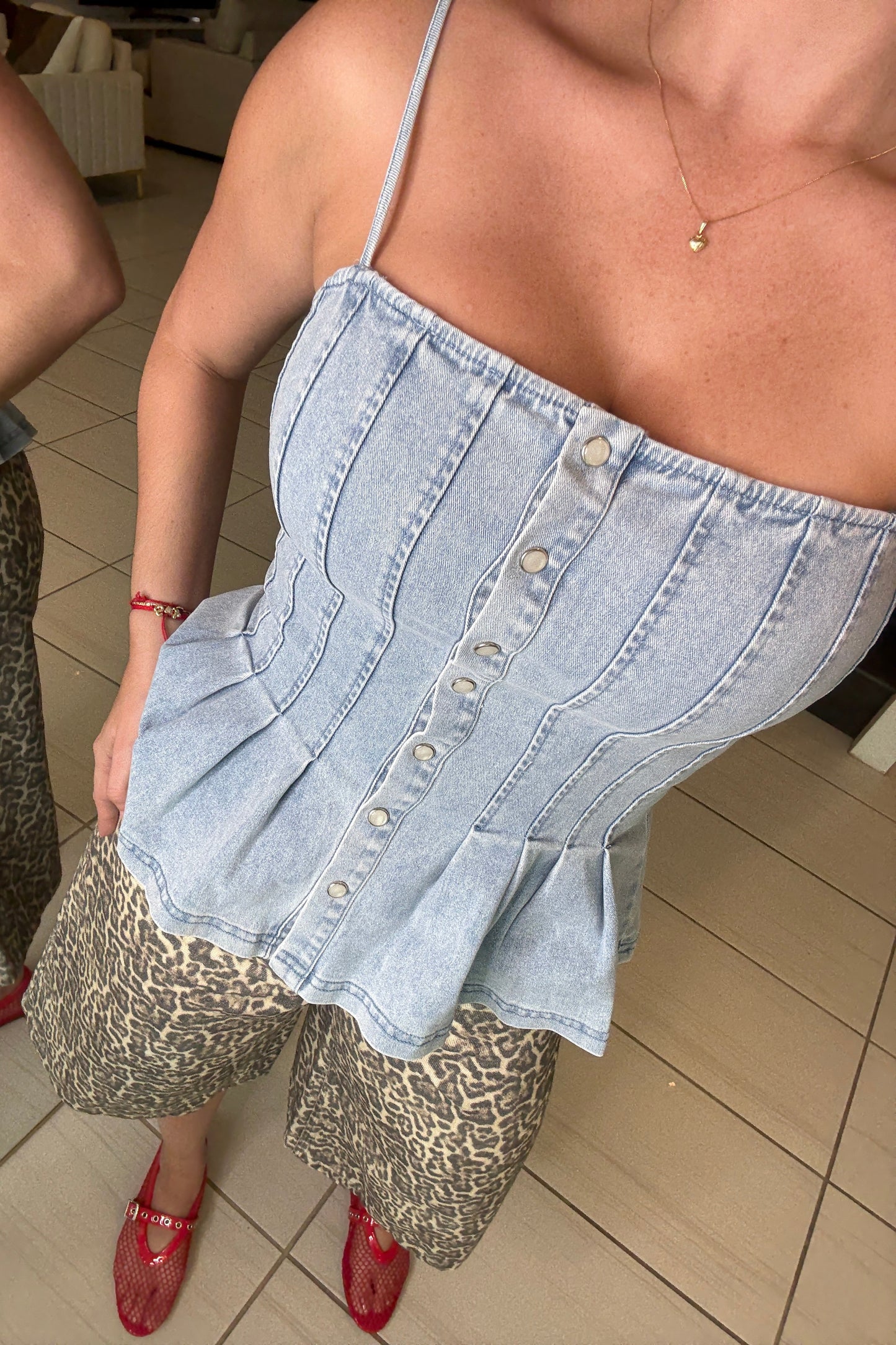 Streetlight Stroll Denim Top