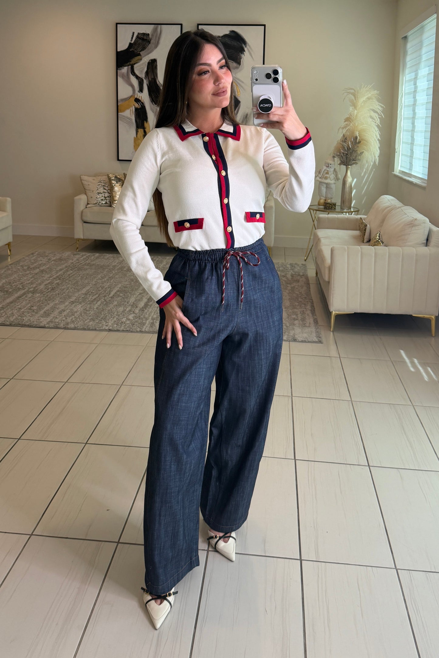 Lustrate Line Dark Denim Pants