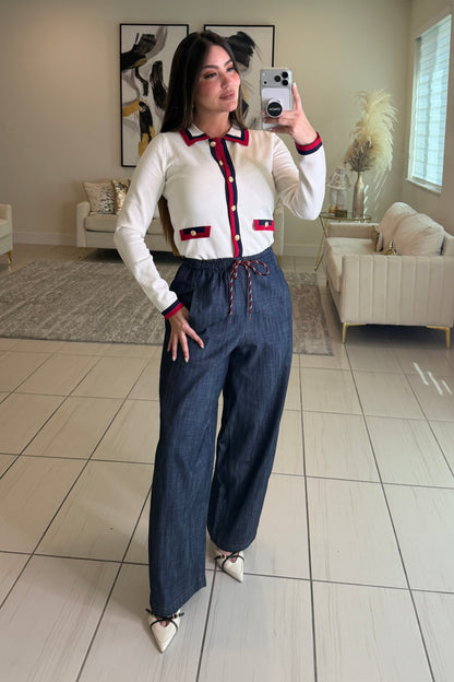 Lustrate Line Dark Denim Pants