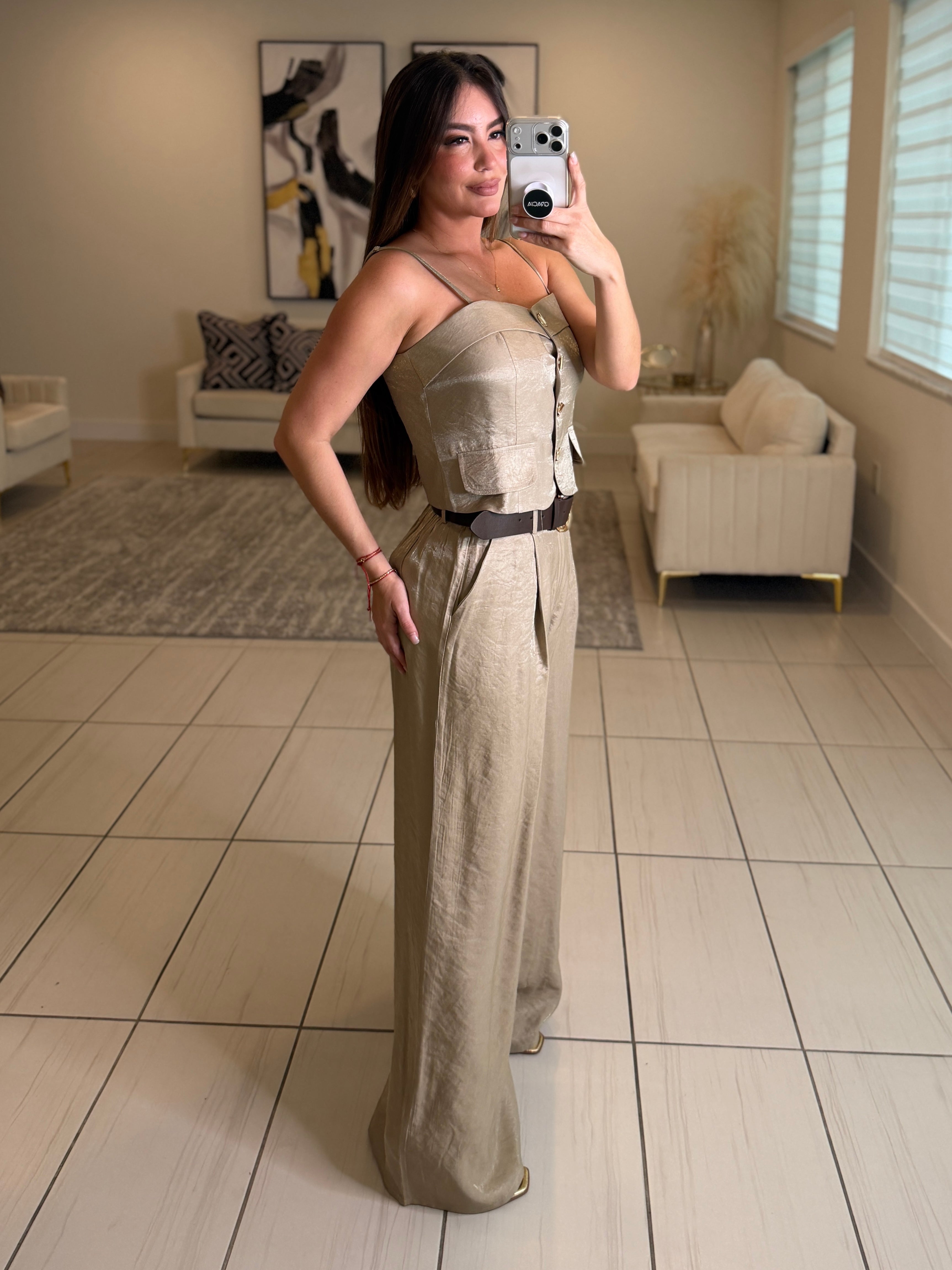 Cabana Muse Taupe Pant Set