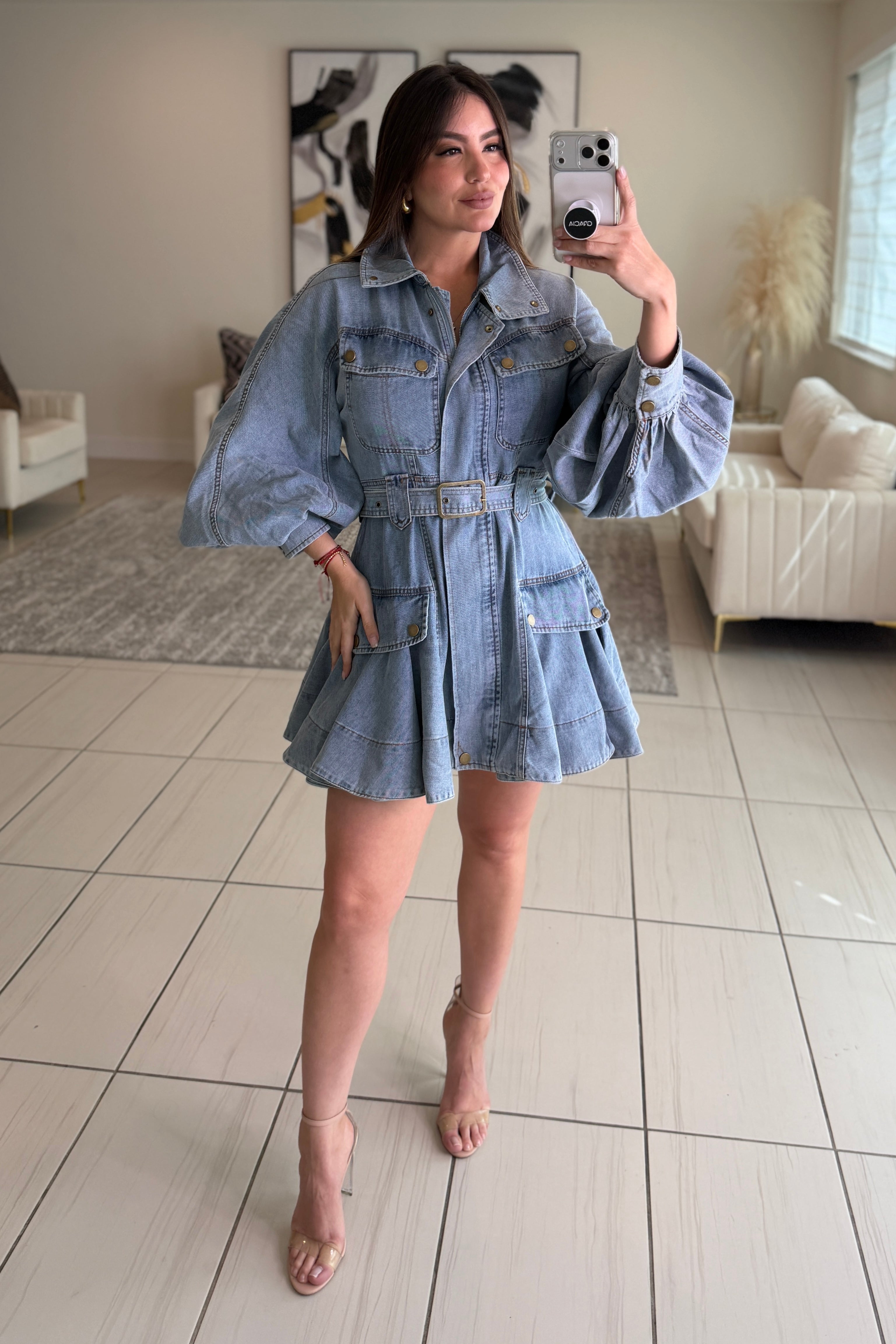 Luna Utility Denim Dress