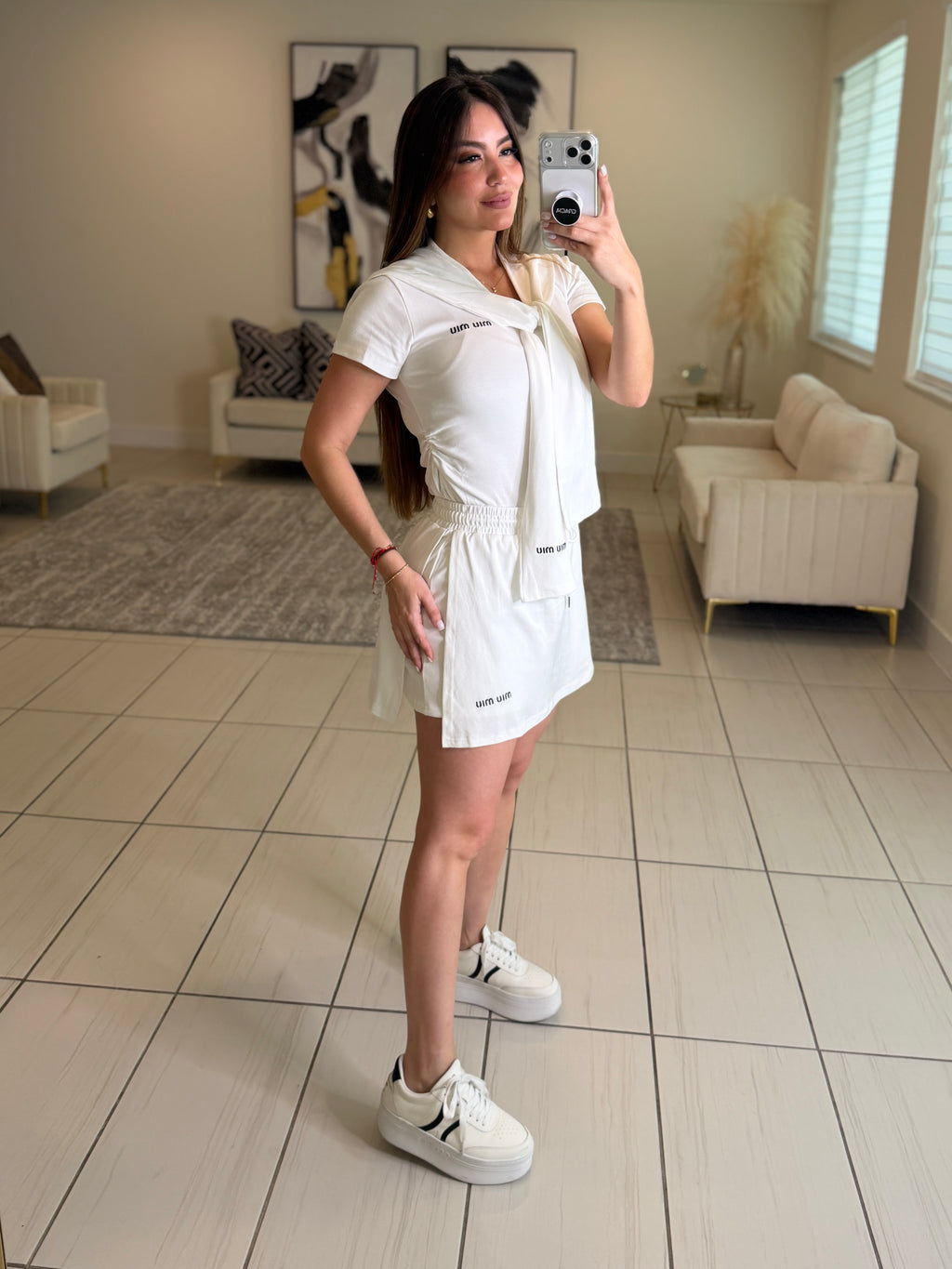 Iconic Tennis White Short Set