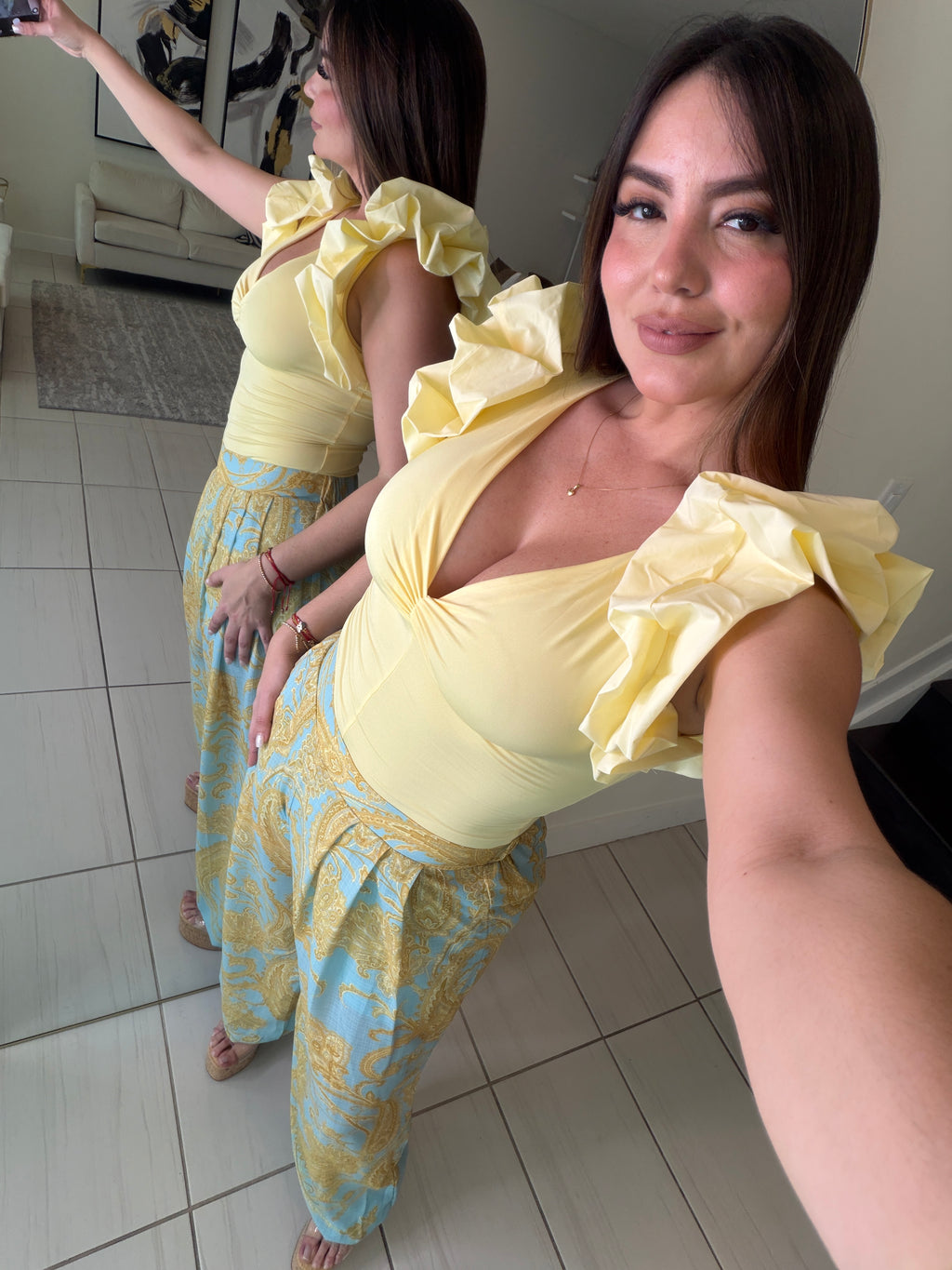 Spring Poise Blue Balloon Pants