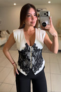 Luxe Lace Corset White Top