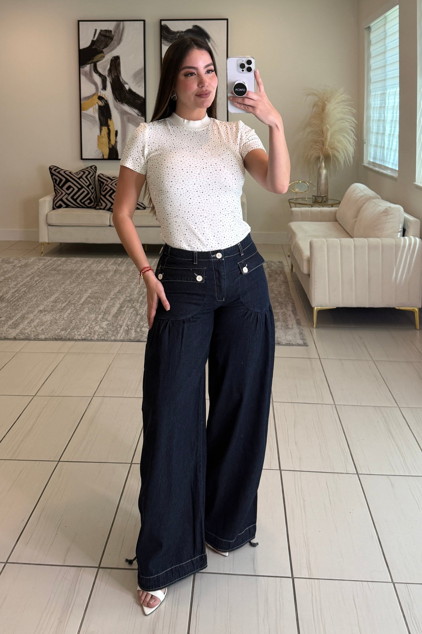 Lotus Balloon Style Denim Pants