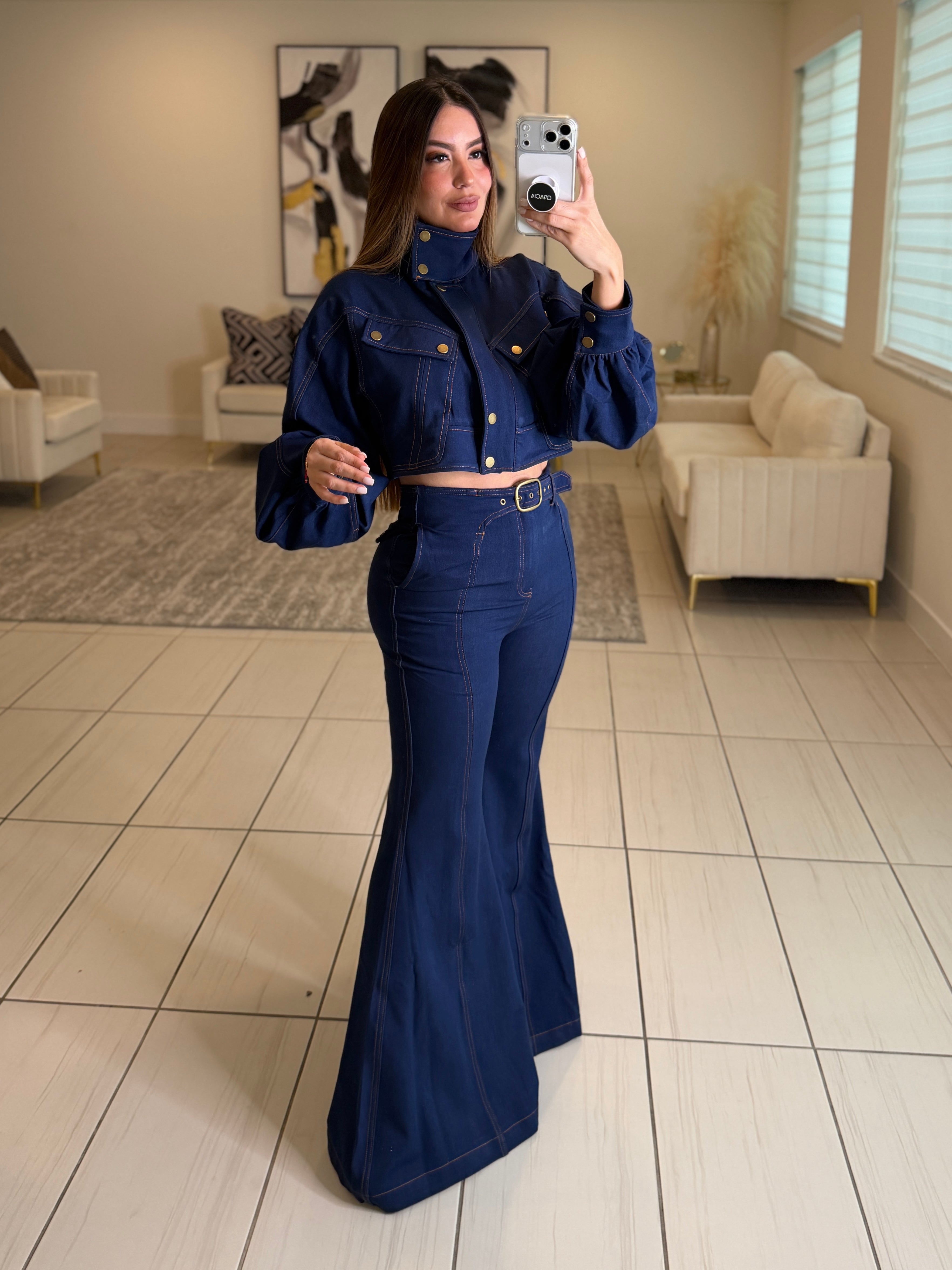 Luna Denim Utility Pant Set