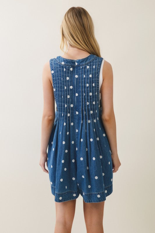 Primrose Dots Denim Romper