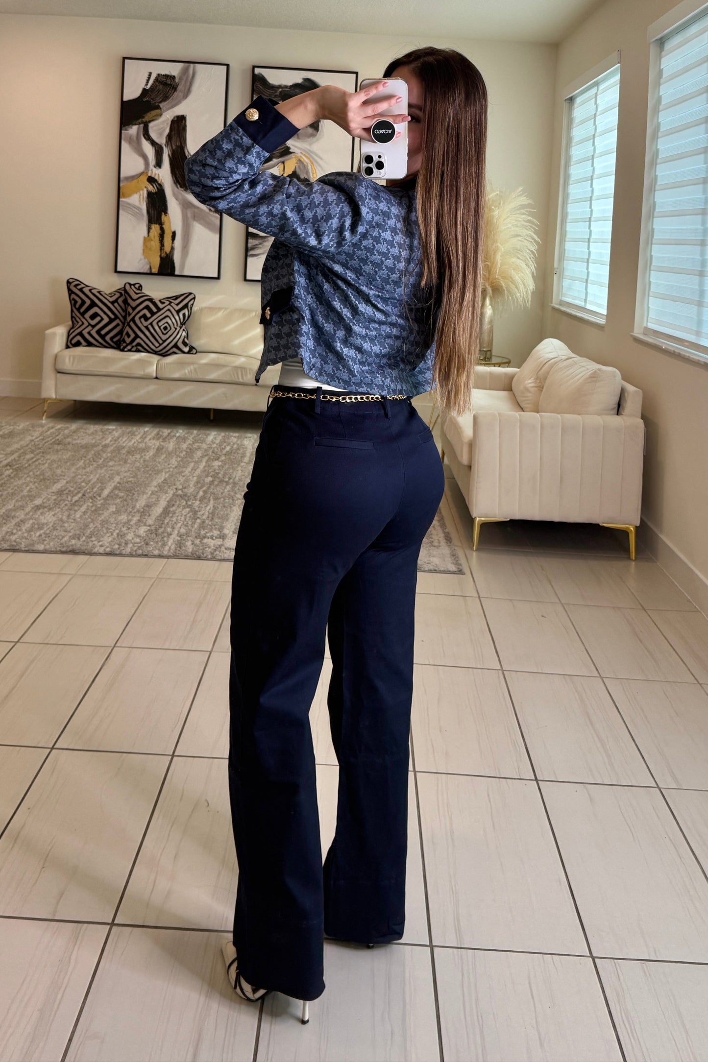 Executive Drama Blue Pant Set