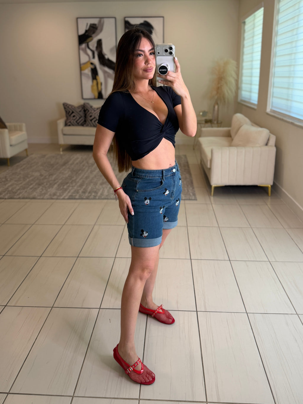 Funny Denim Bermuda Shorts