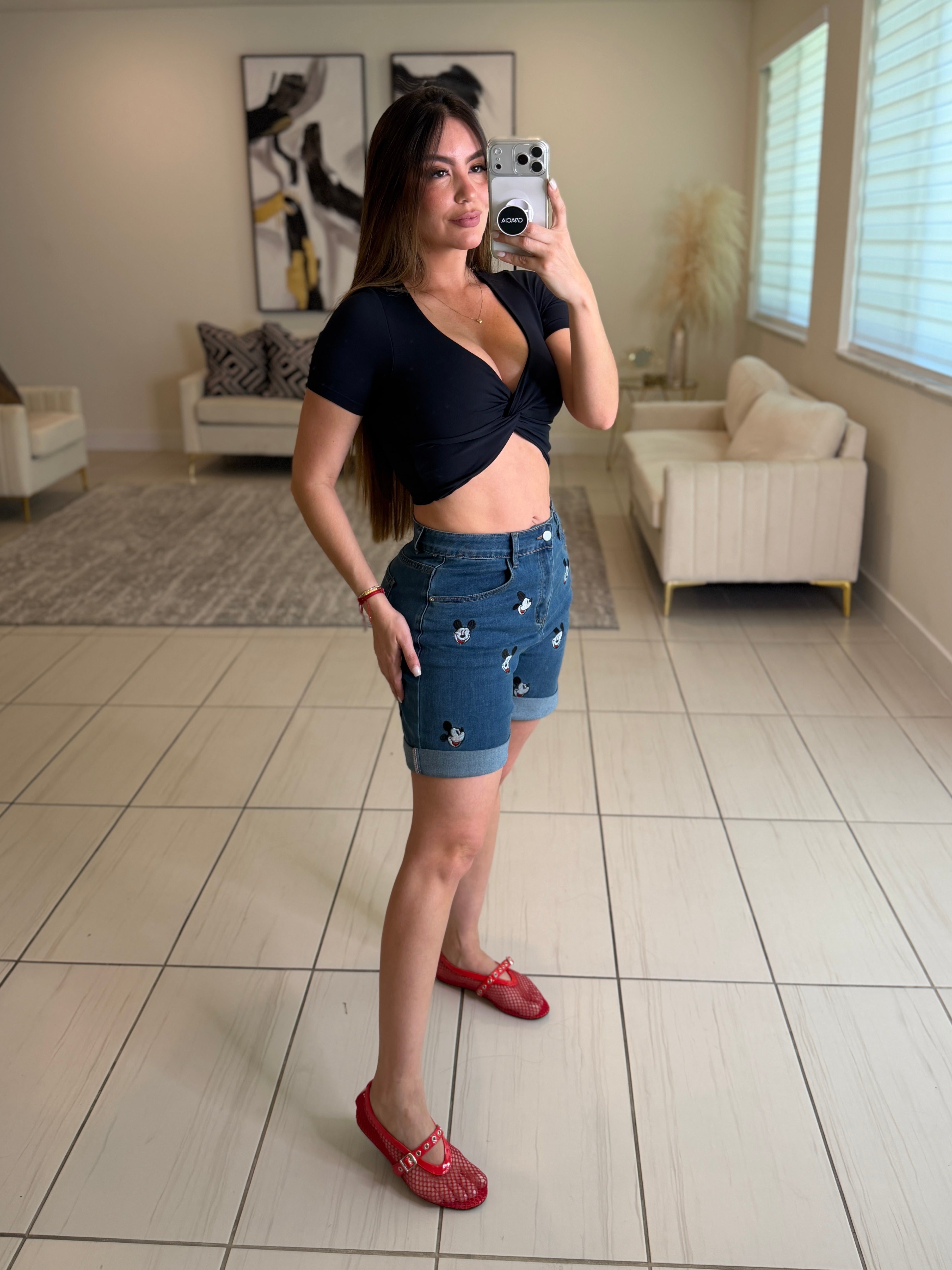 Funny Denim Bermuda Shorts