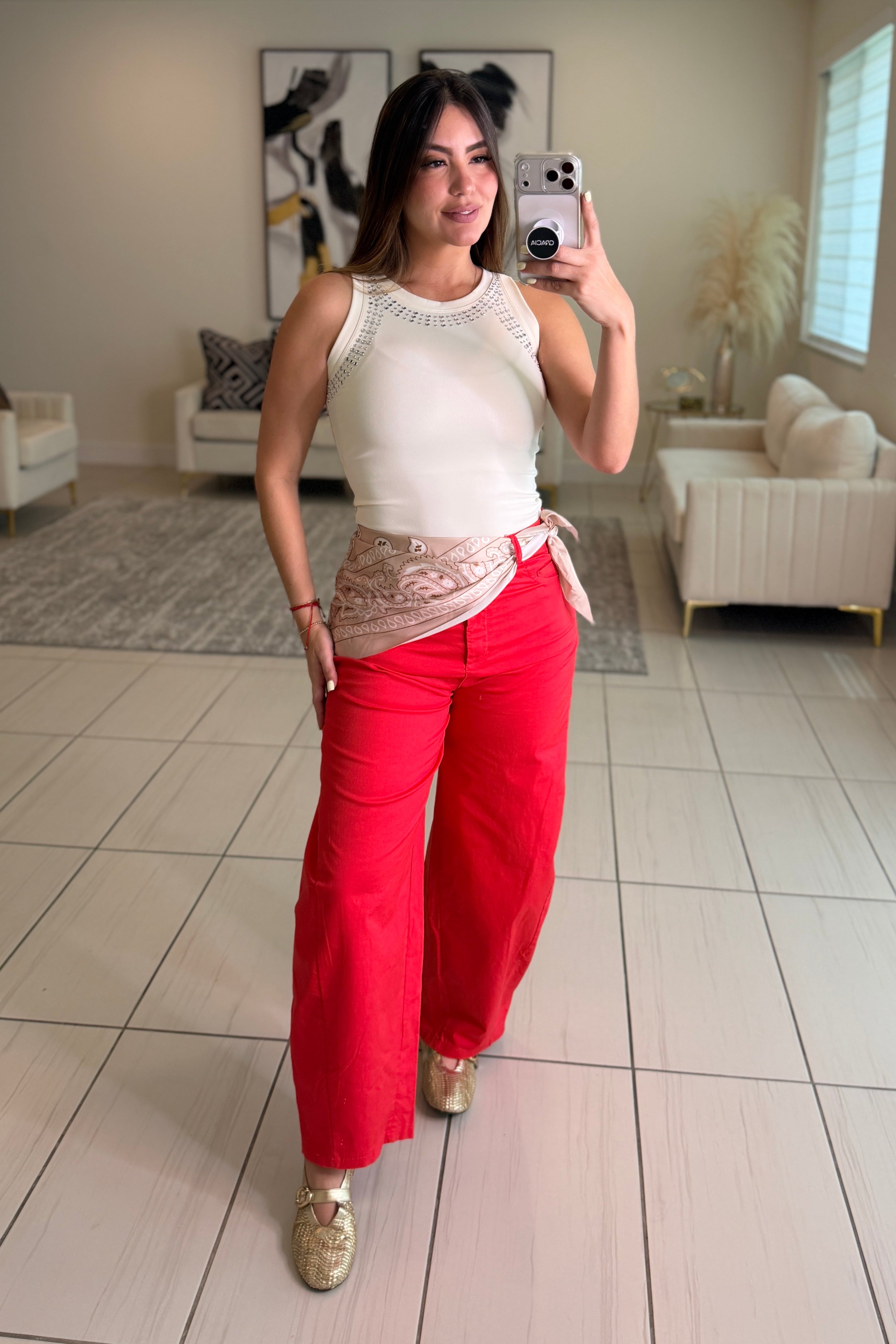 Gravity Scarf Red Barrel Pants
