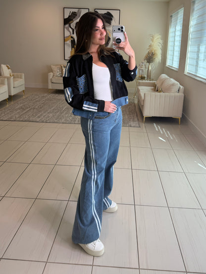 Iconic Black and Denim Contrast Set