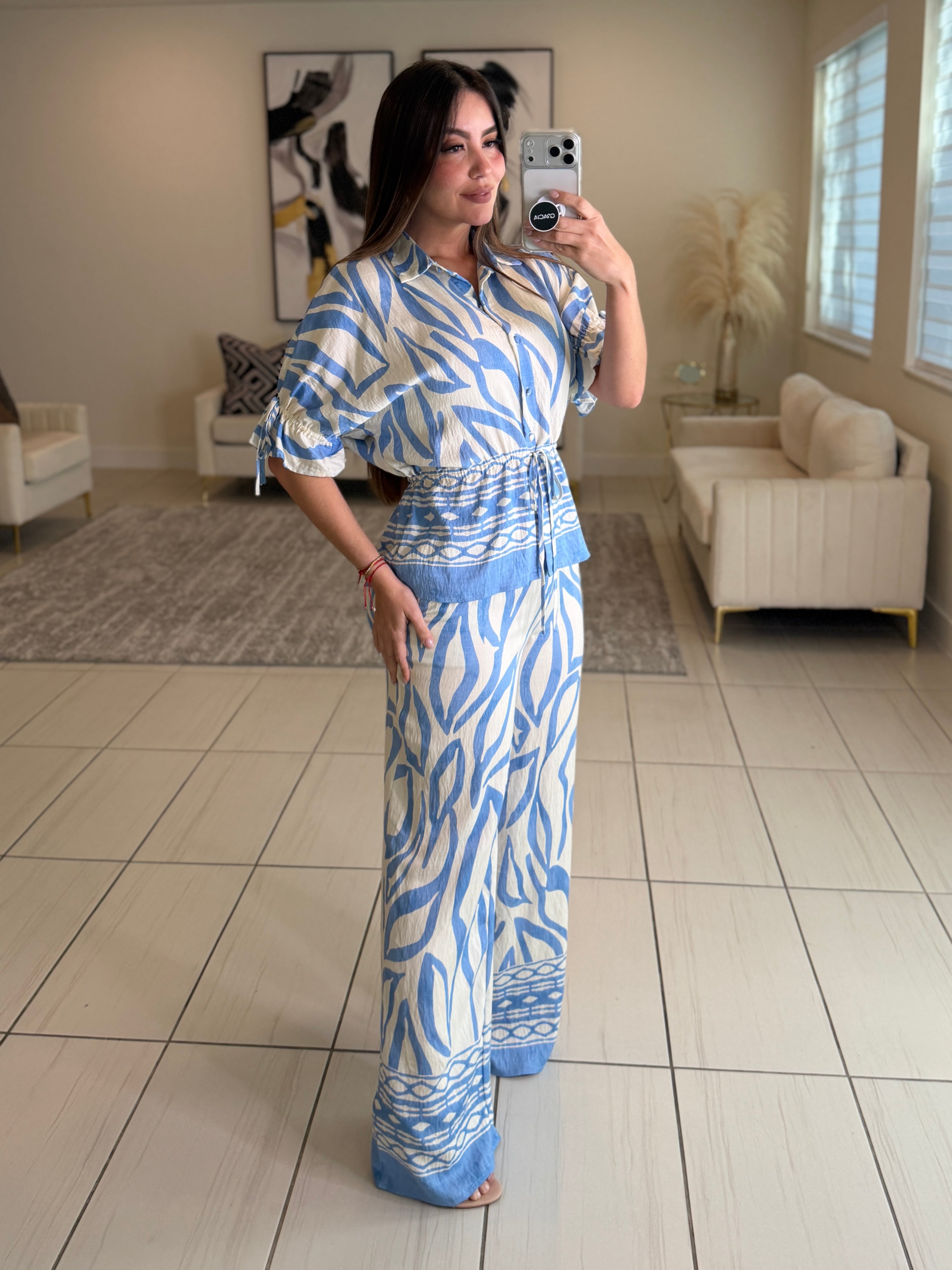 Modern Motion Blue Pant Set