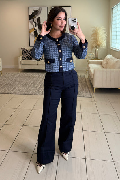 Executive Drama Blue Pant Set