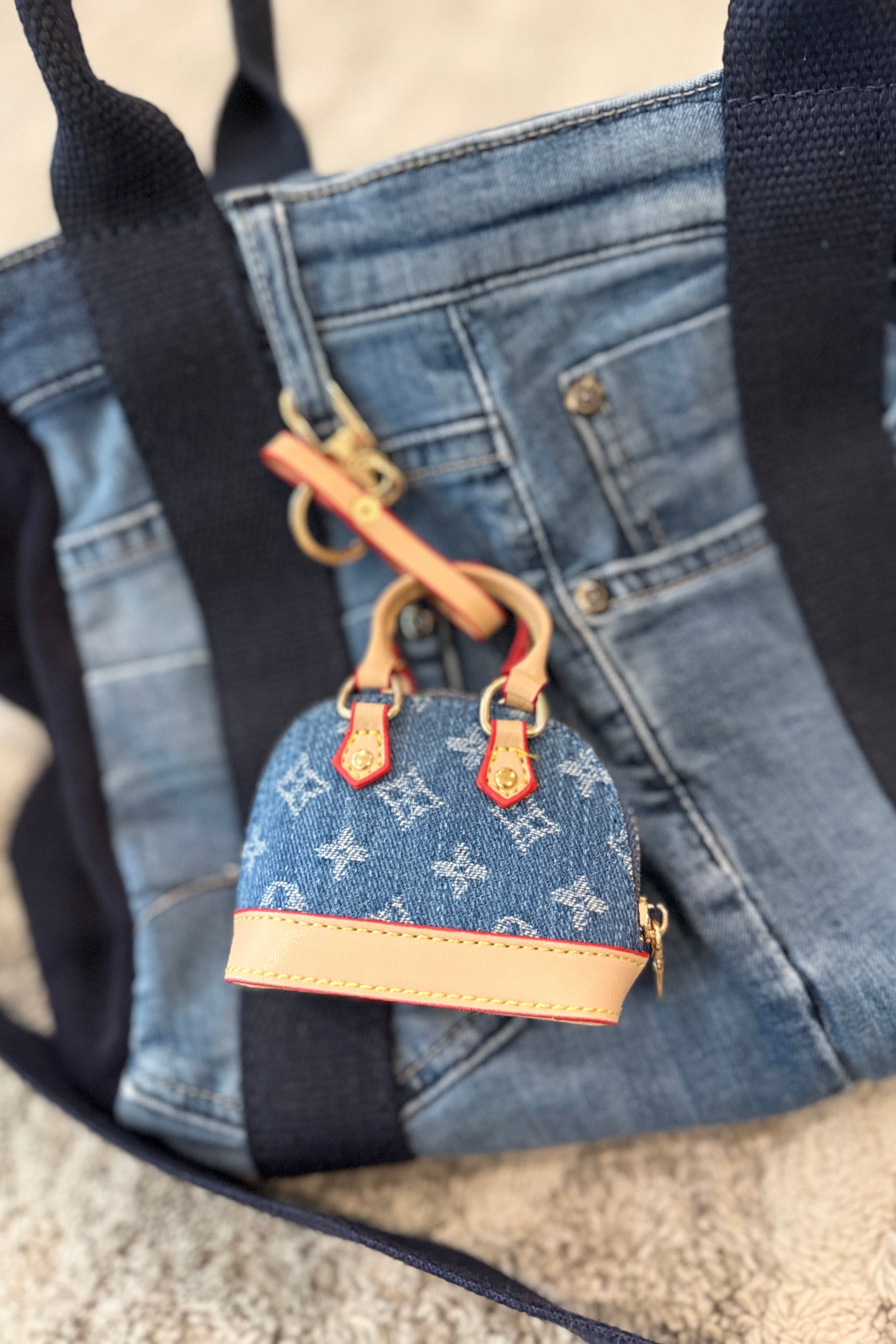 Mini Denim Bag Keychain