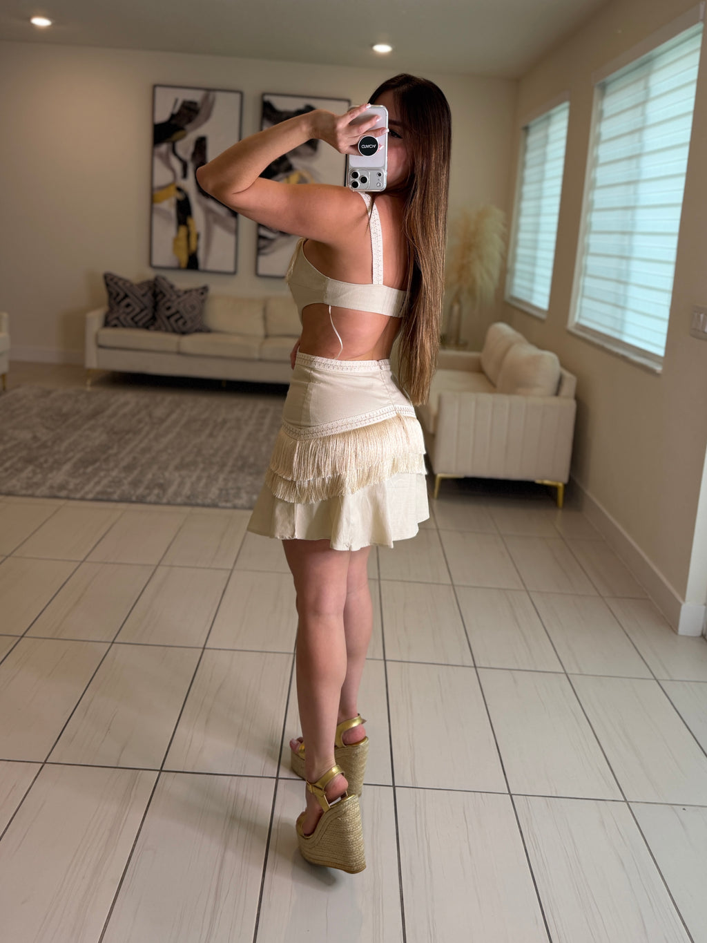 Solar Seduction Beige Dress