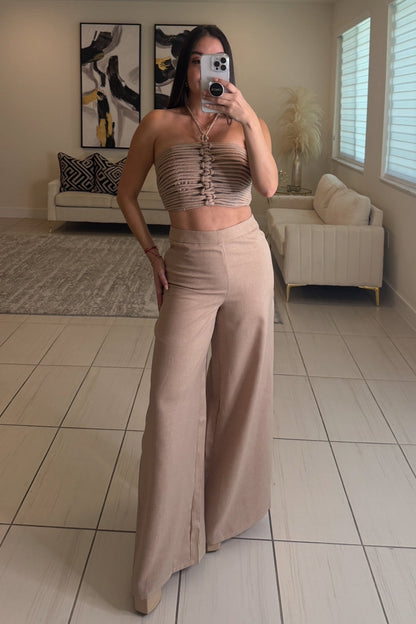 The Soleil Beige Pant Set