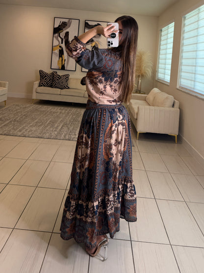 Ascension Tiered Midi Skirt Set
