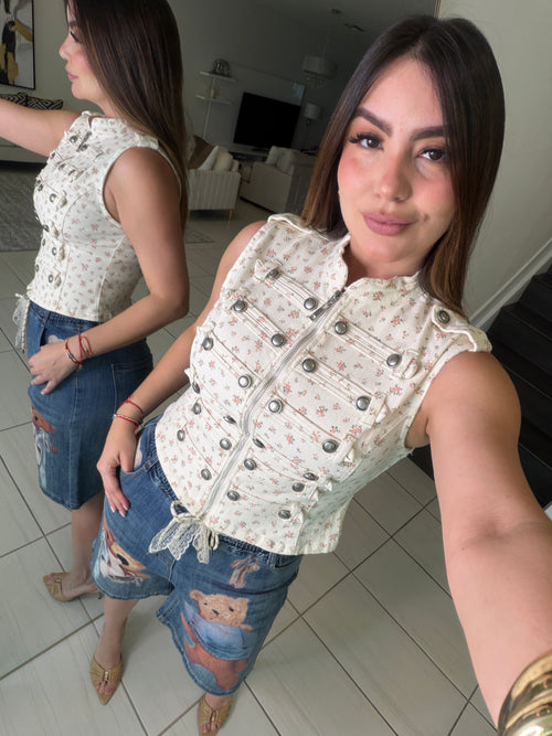 Blossom Napoleon Beige Top