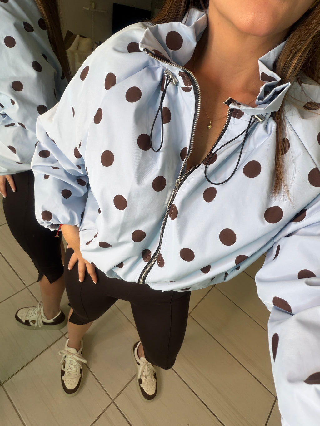 Polka Muse Blue Bomber Jacket