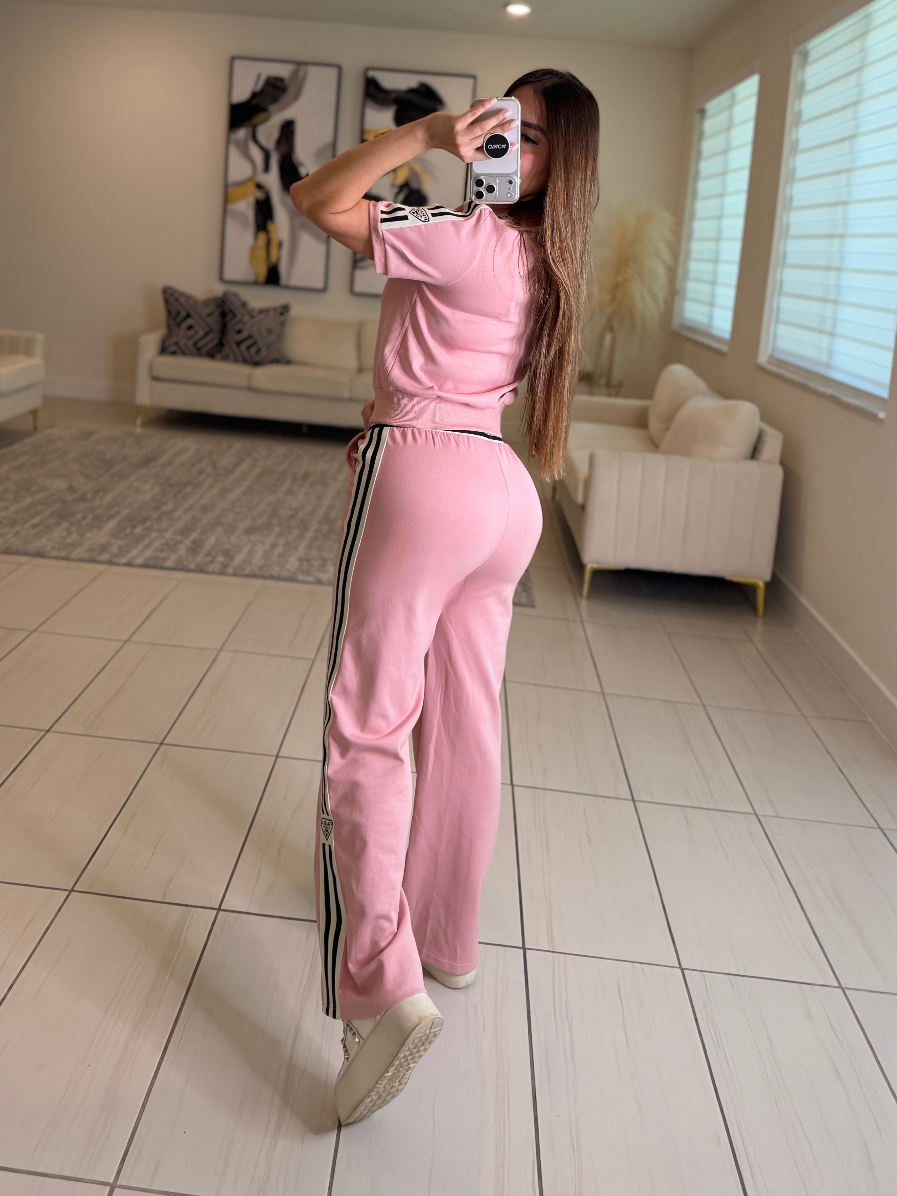 Iconic Structure Pink Pant Set