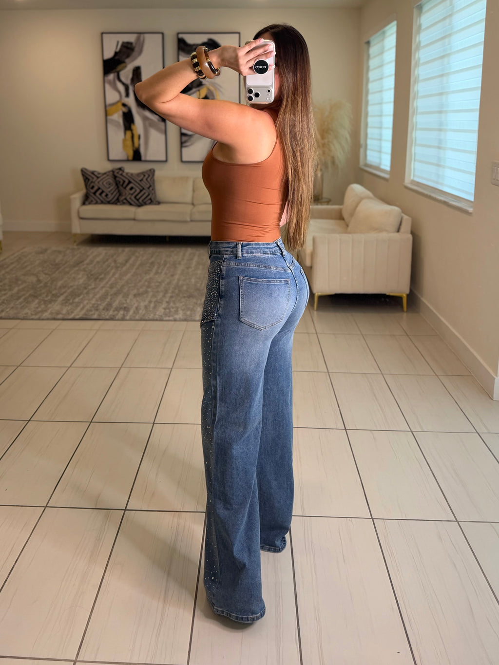 Crystal Asym Denim Pants