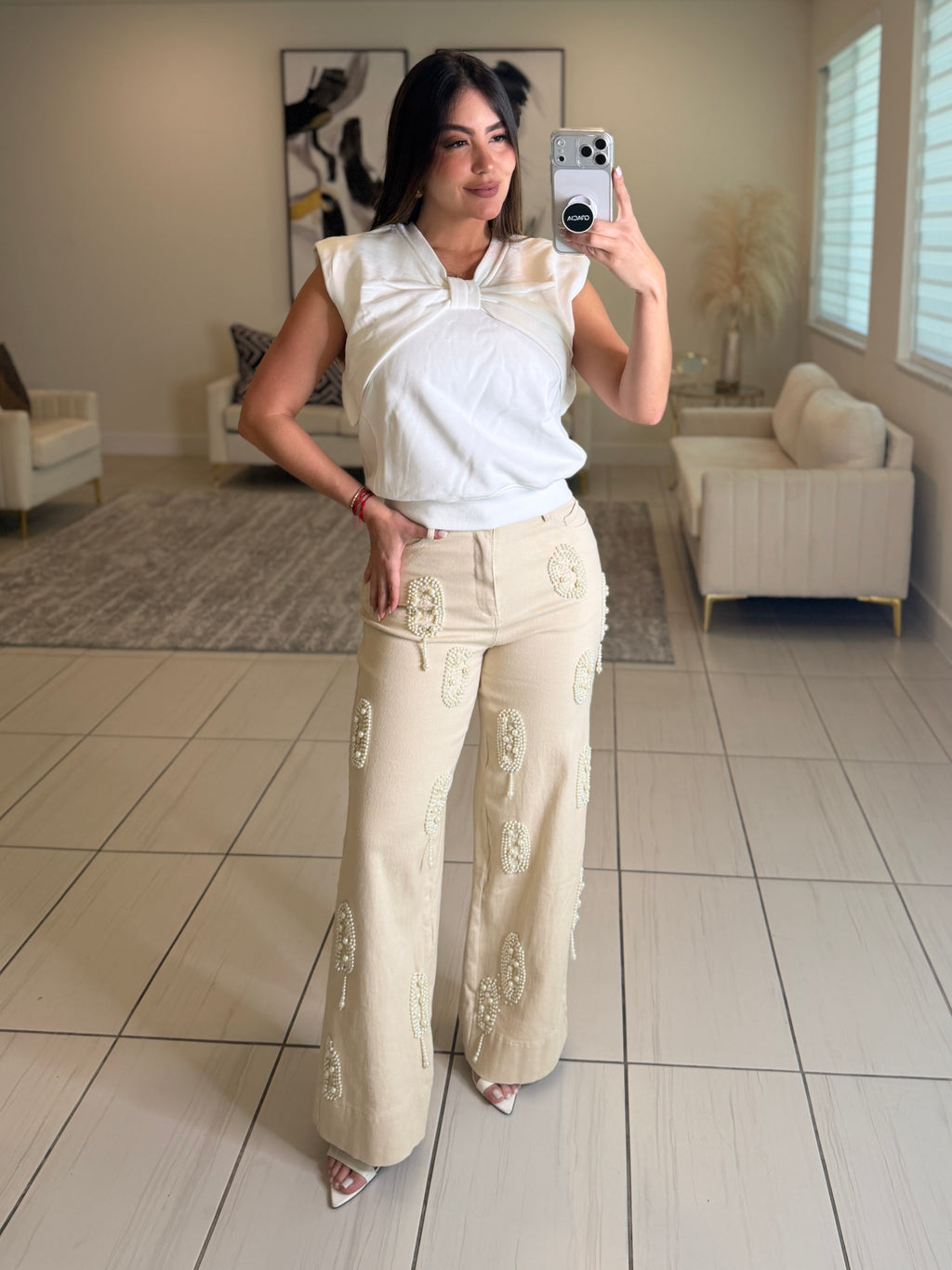 Angelic Bow White Top