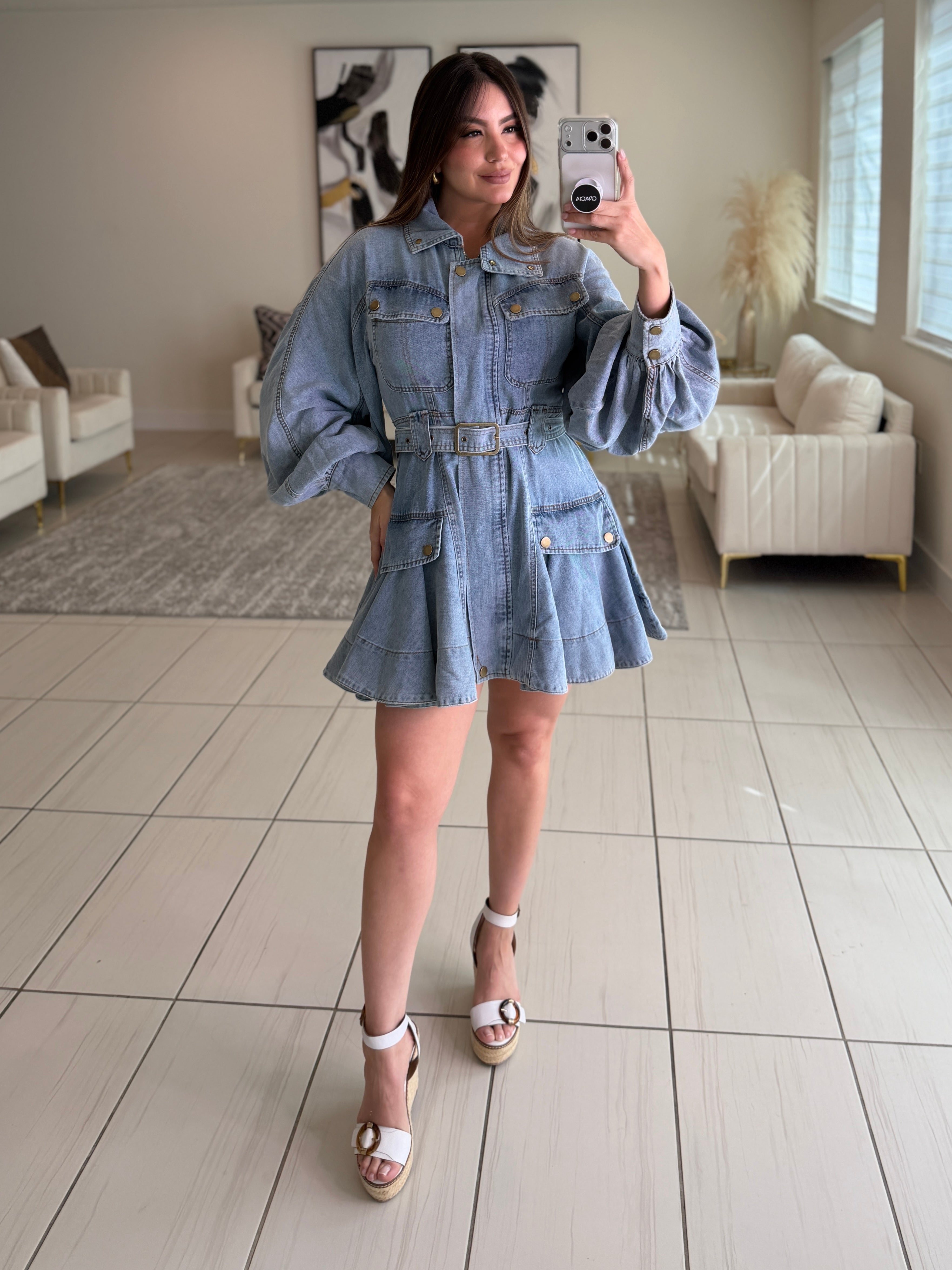 Luna Utility Denim Dress