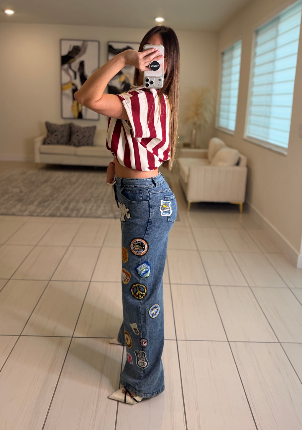 Sweet Stripes Red Wine Top