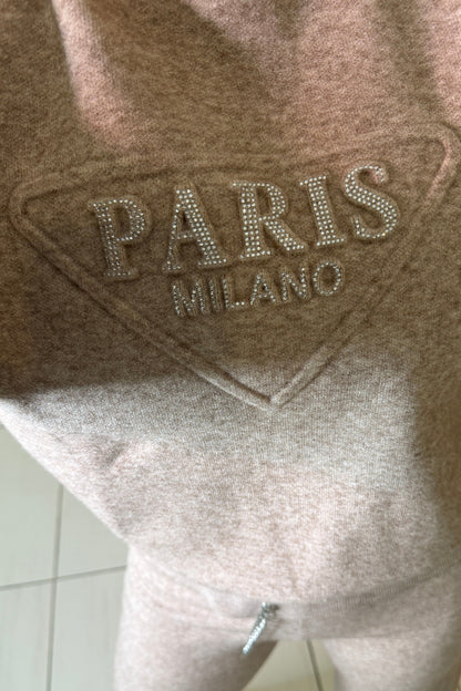 Bright Paris Taupe Knit Pant Set