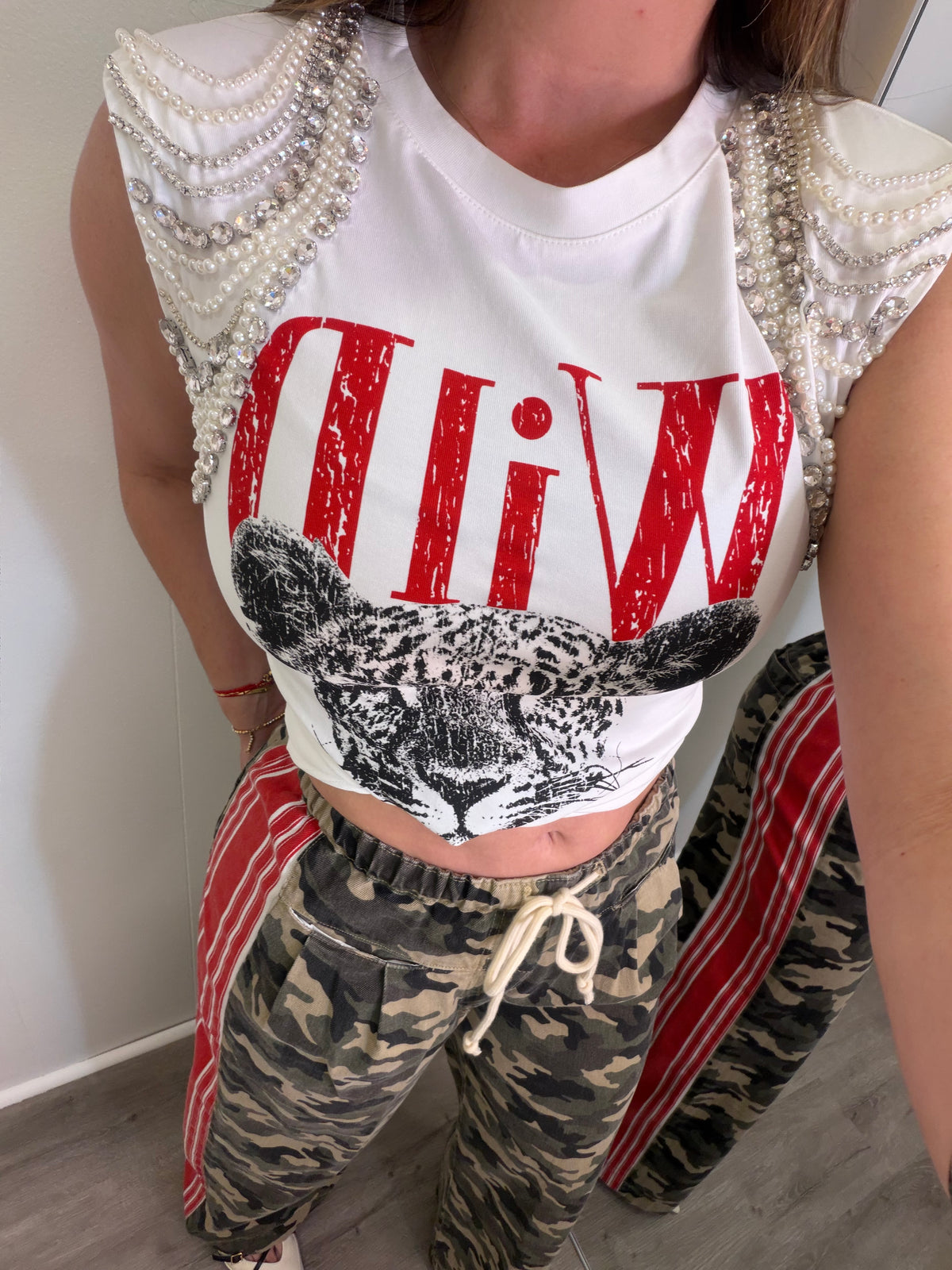 Military Glam Stripe Pants