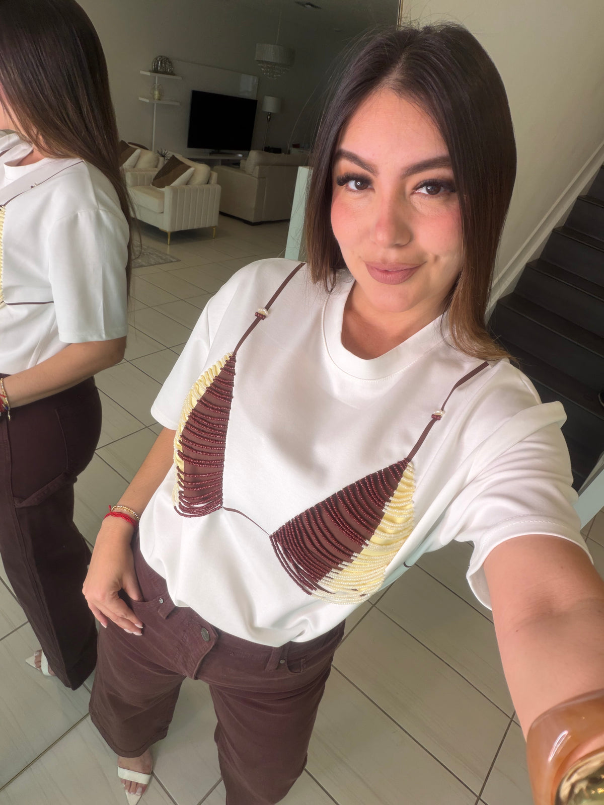 Embellished White Tshirt