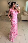 Poetic Floral Pink Maxi Dress
