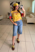 Asymmetrical Denim Shorts