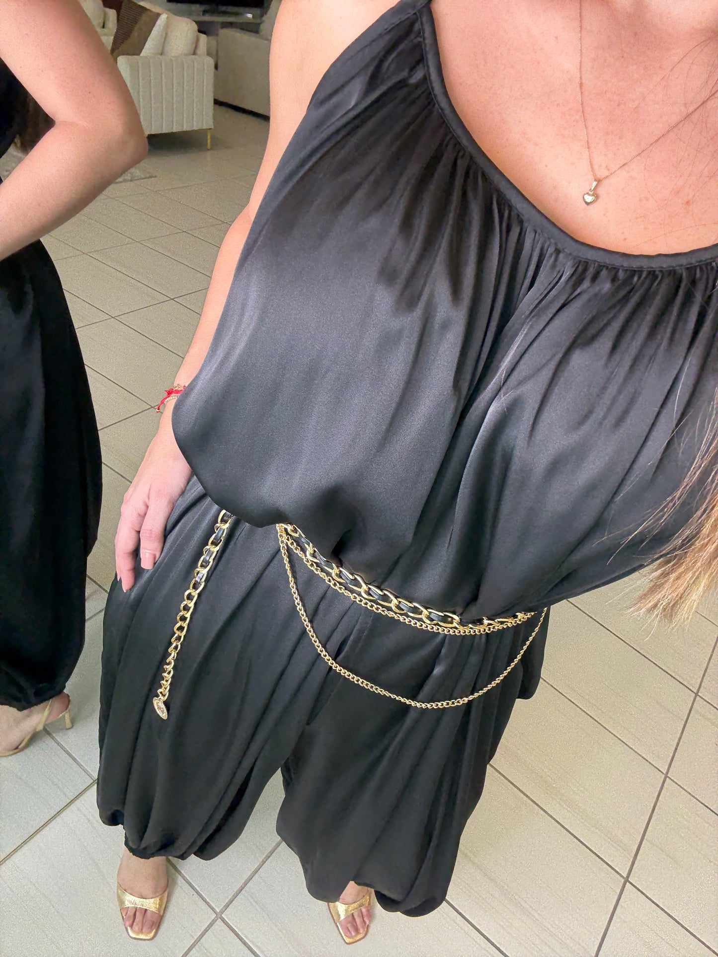 Effortless Essence Ruched Black Jumpsuit