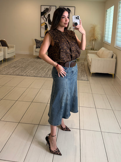 Oasis Whisper Denim Midi Skirt