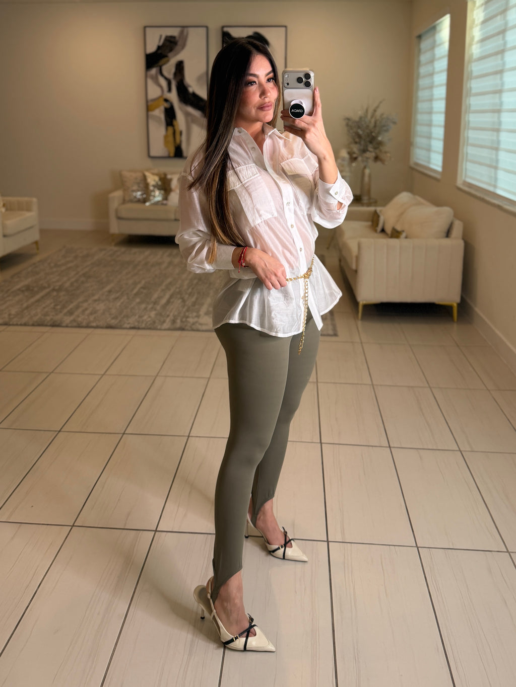 Power Sculpt Olive Green Leggings