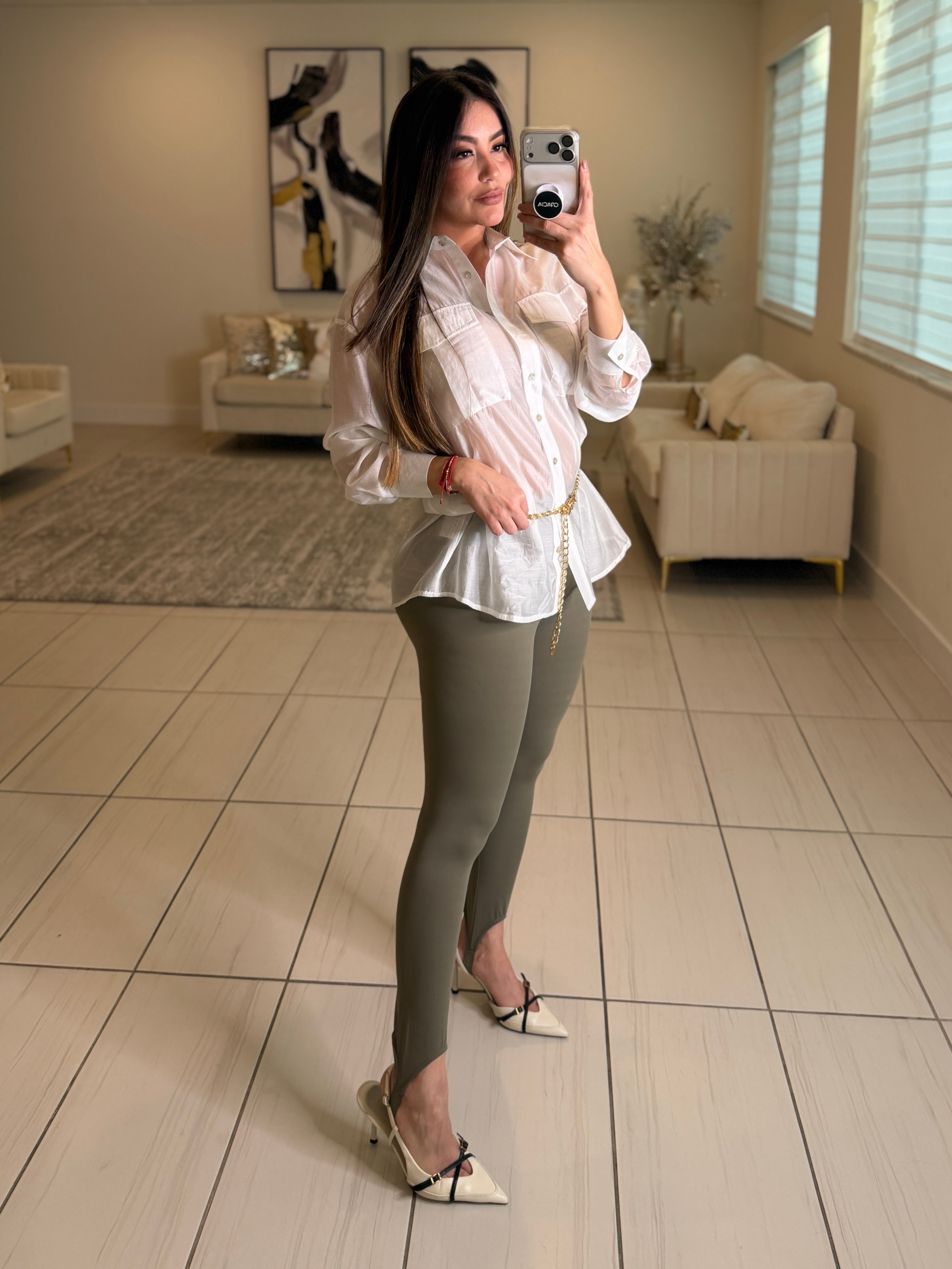 Power Sculpt Olive Green Leggings
