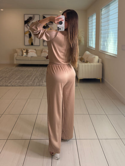 Royal Rhinestones Champagne Pant Set