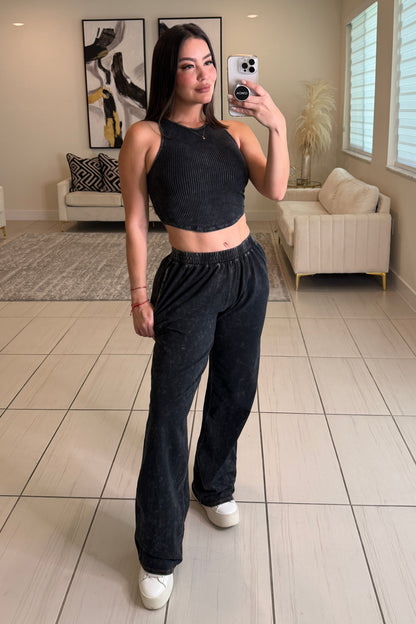 Rustic Reverie Washed Black Pant Set
