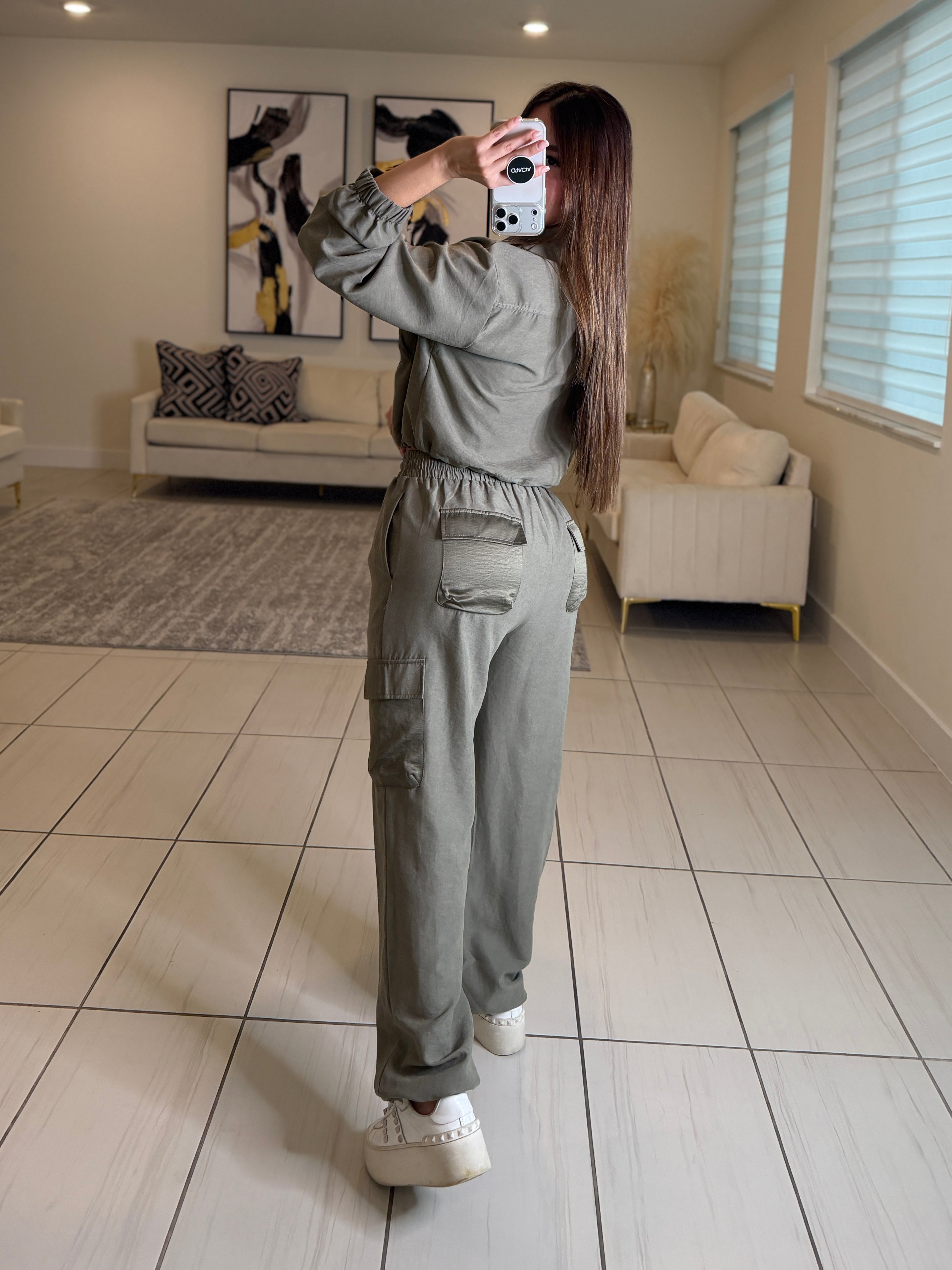 Desire Cargo Green Pant Set