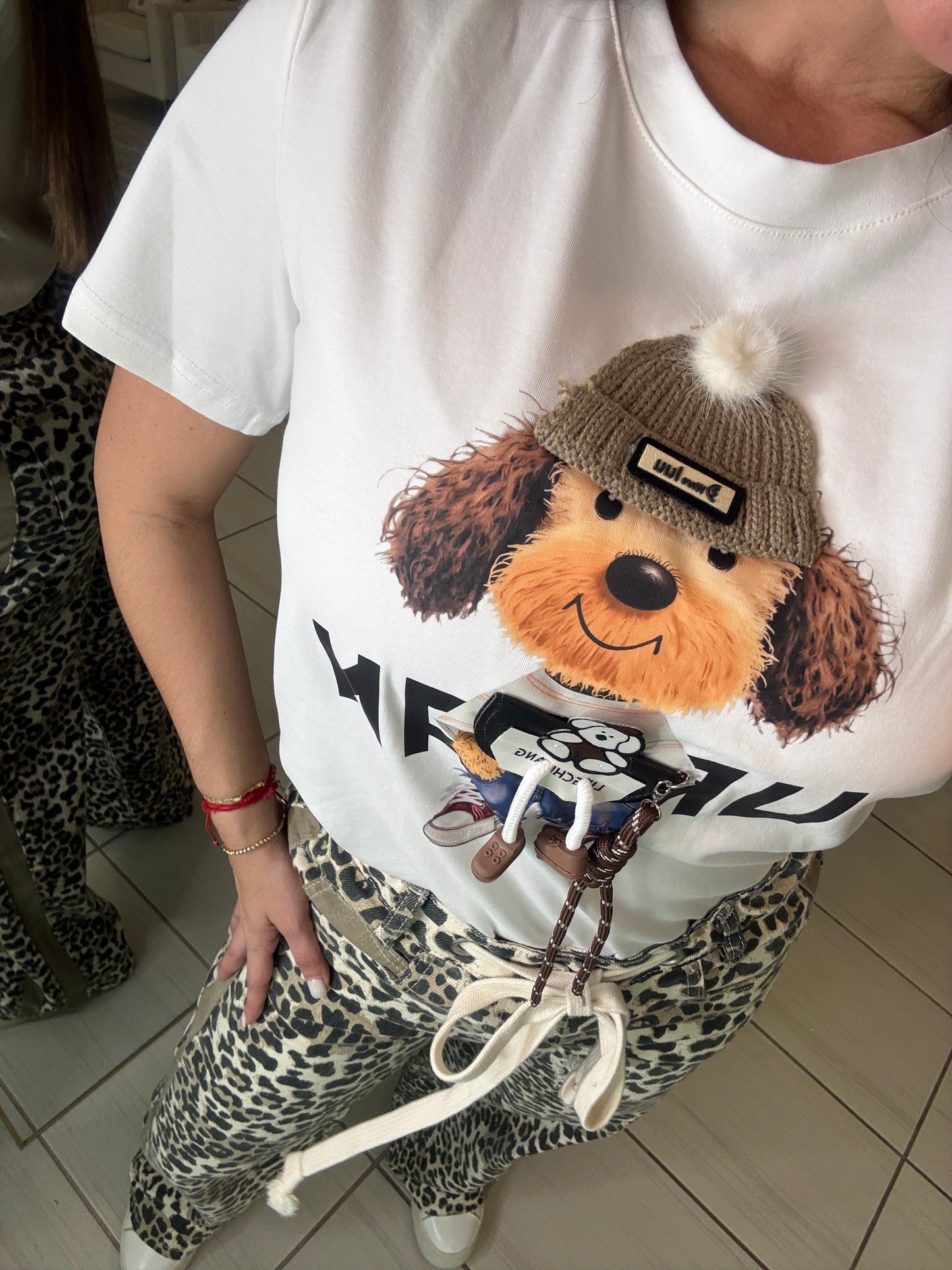 Cutest Charming Dog White Tshirt Top