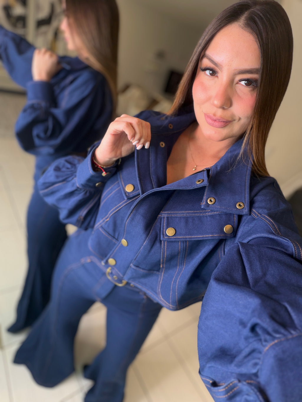 Luna Denim Utility Pant Set