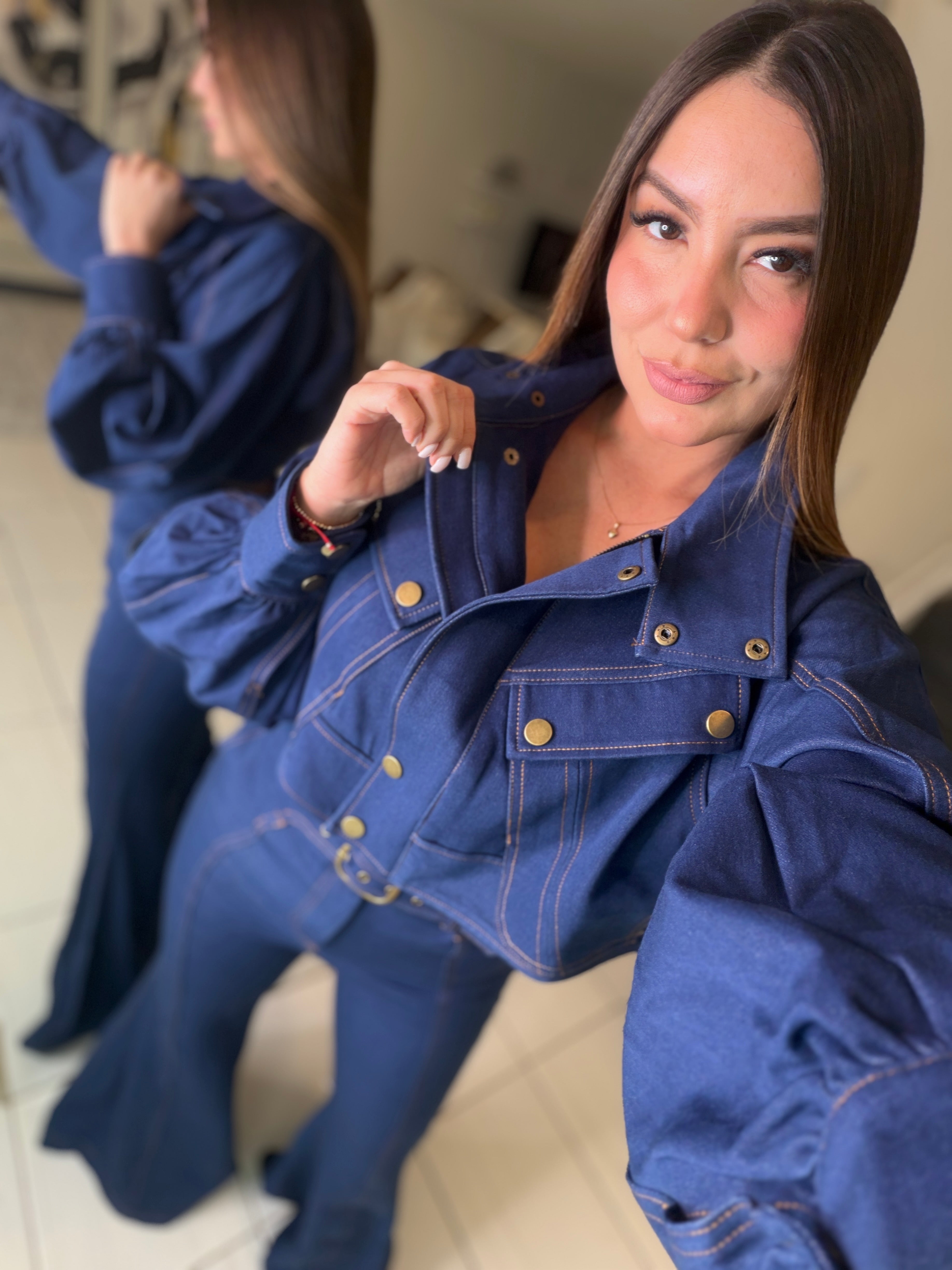 Luna Denim Utility Pant Set