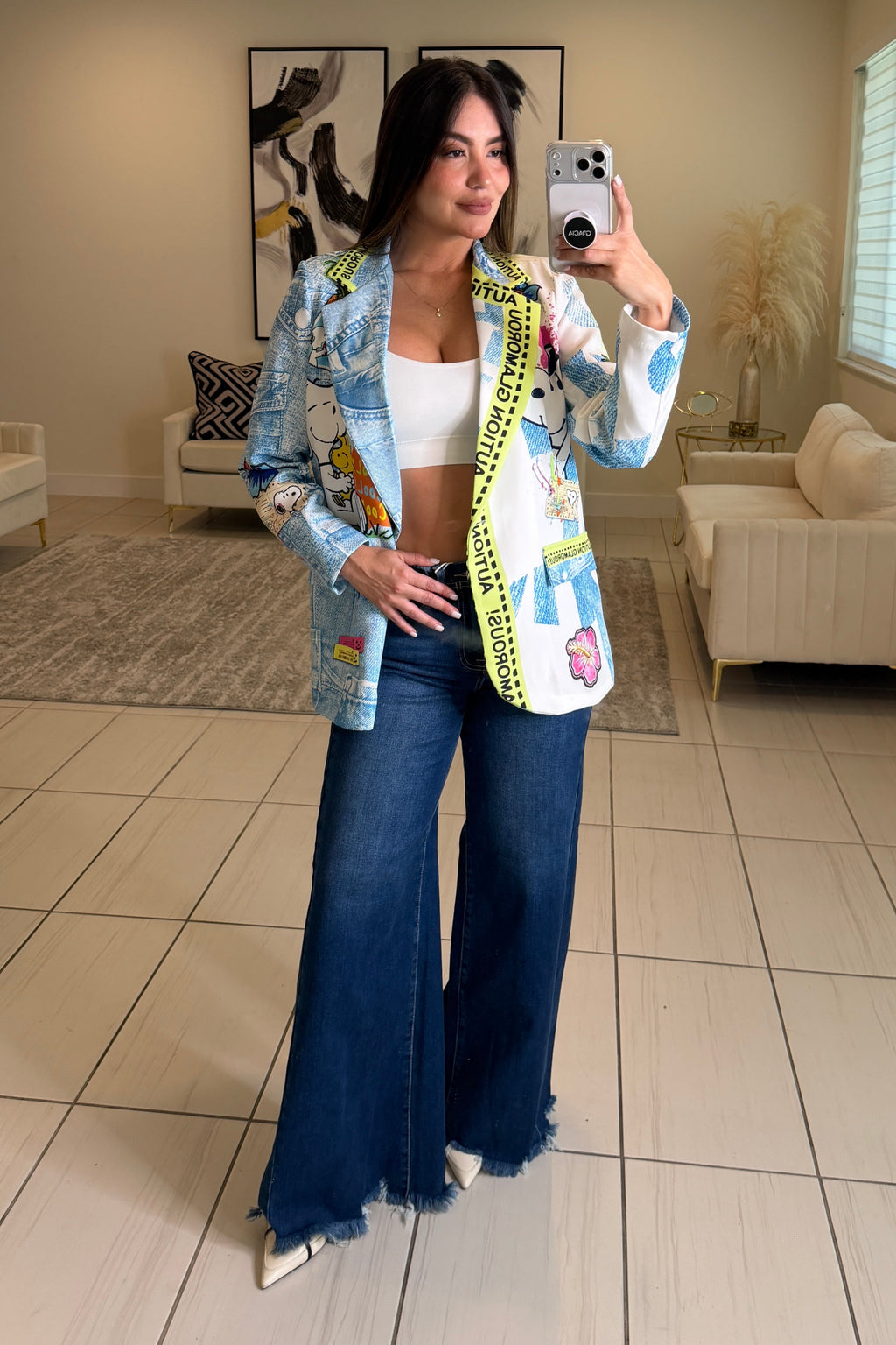 Discreet Ripped Blue Denim Pants