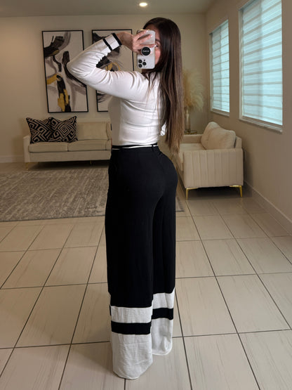 Command Attention Black Palazzo Pants