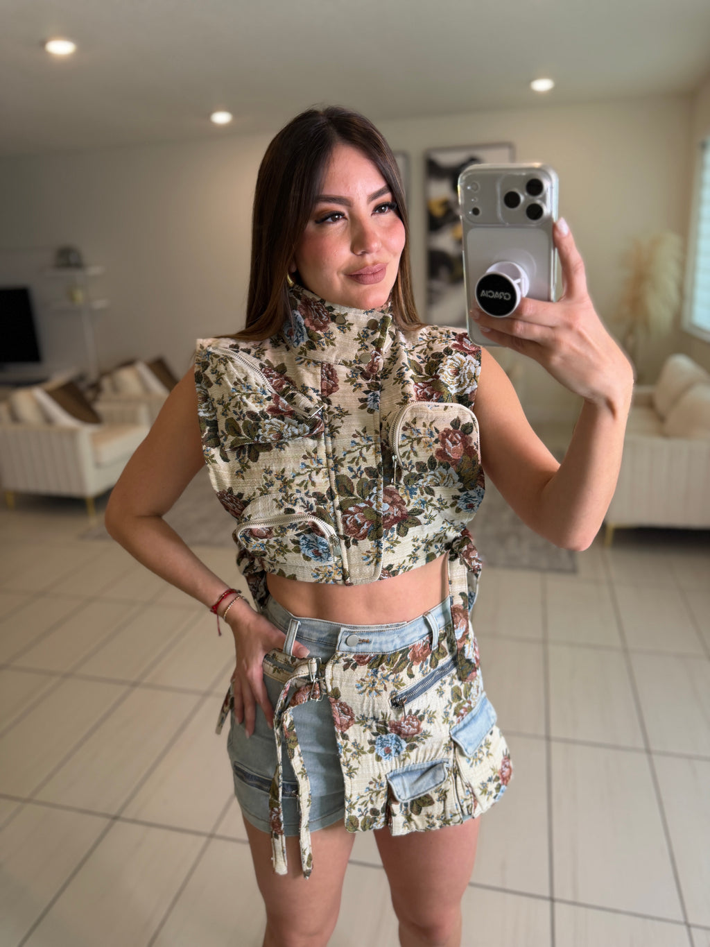 Mediterranean Denim Short Set