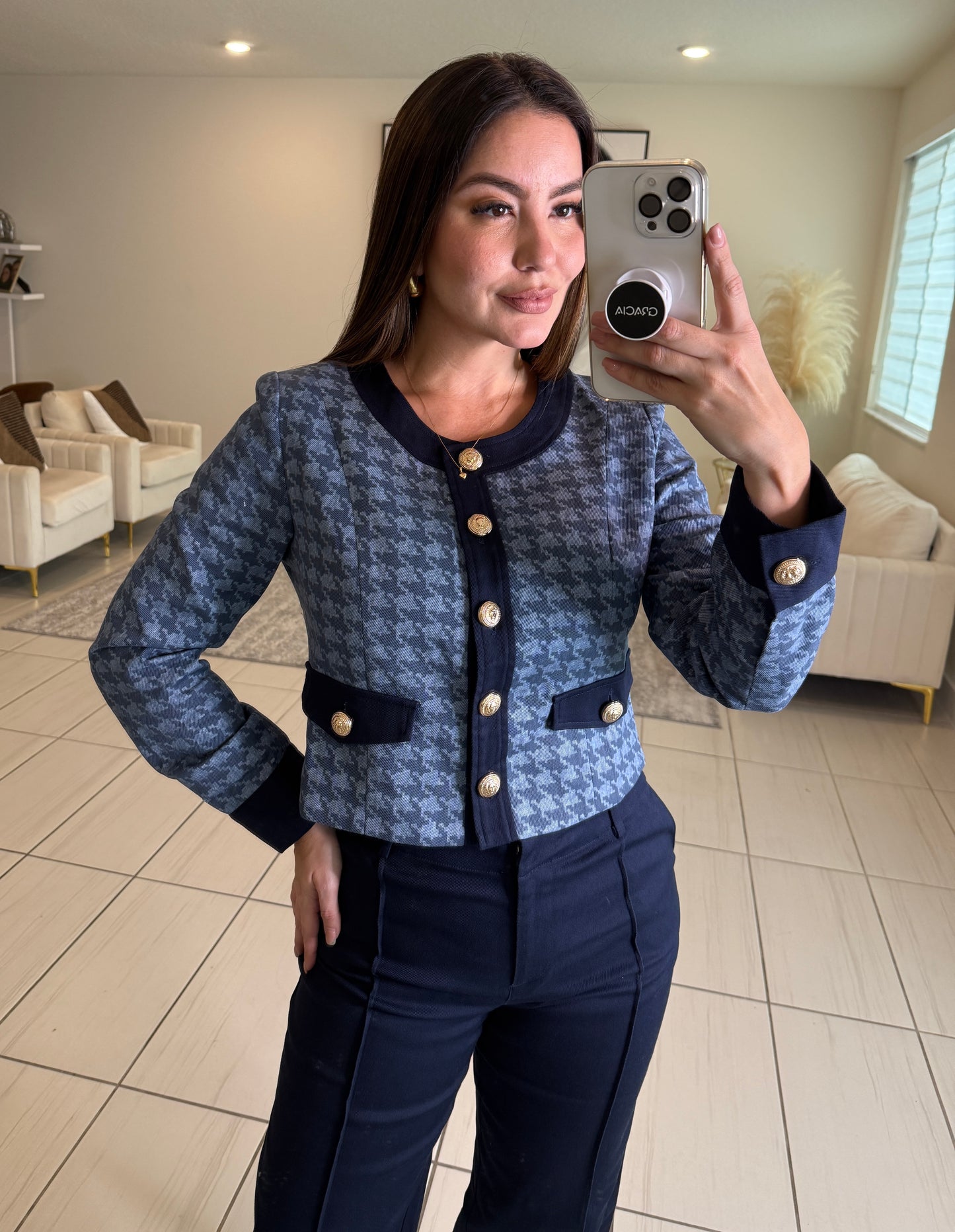Executive Drama Blue Pant Set