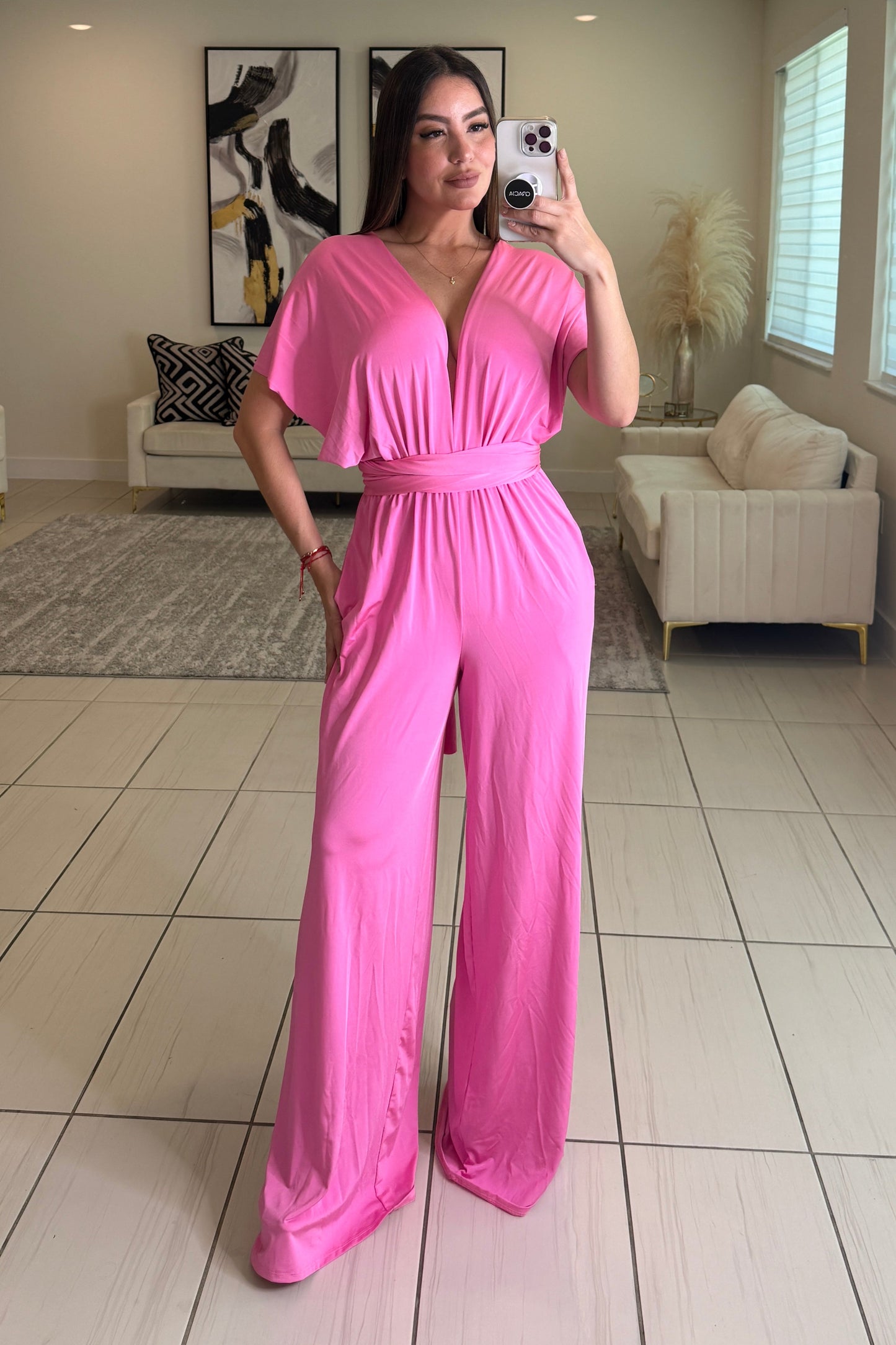 Empire Luxe Soft Pink Jumpsuit