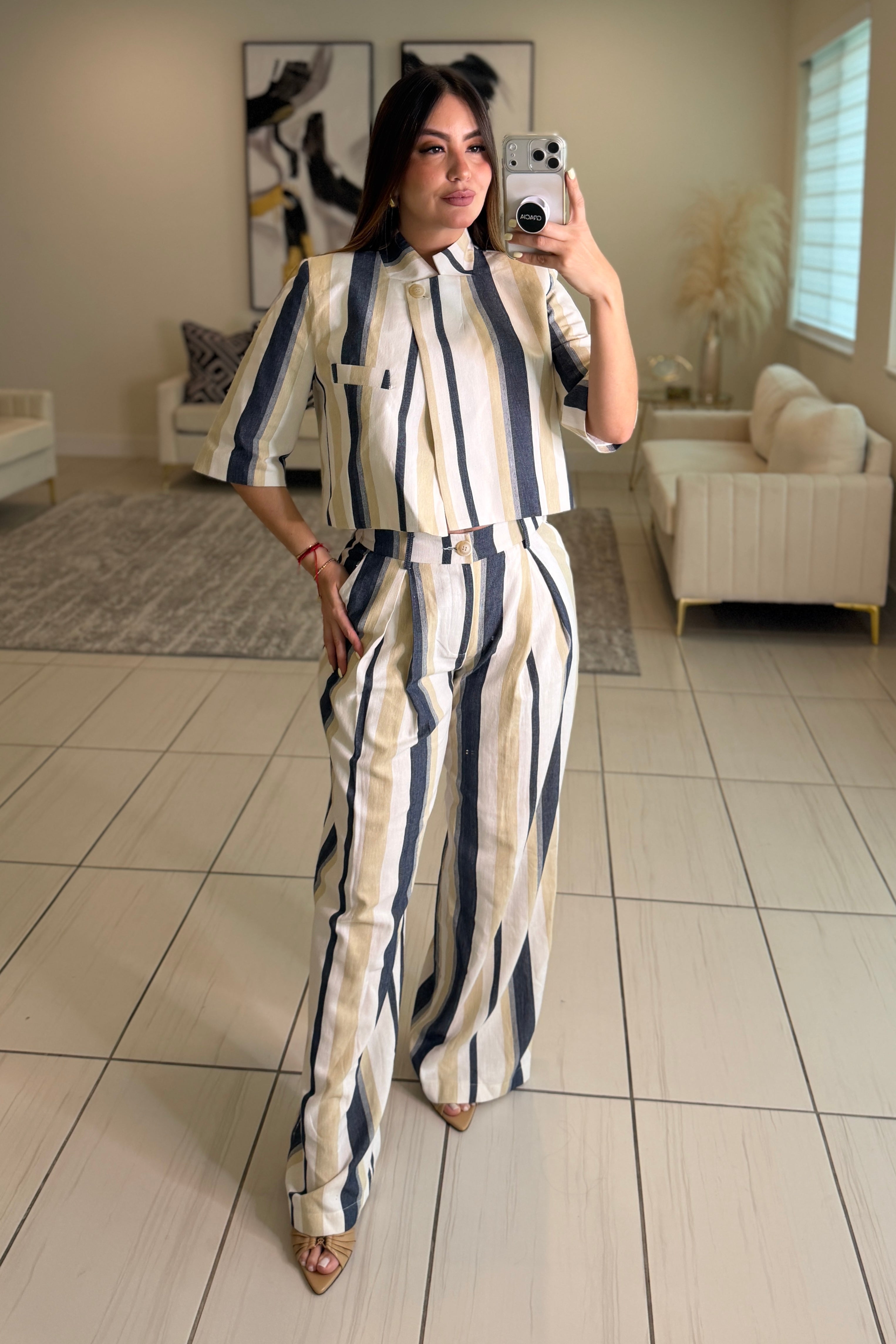 Bella Italian Striped Blue Set